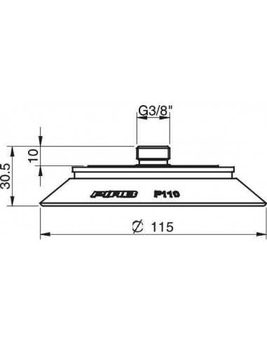 0106798 Suction cup F110P.5K.G40M PU30/60° G3/8" filter