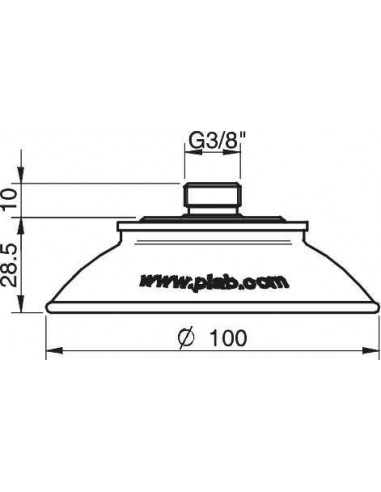0107305 Suction cup FC100P.5E.G40M FC100P PU60° G3/8" filter