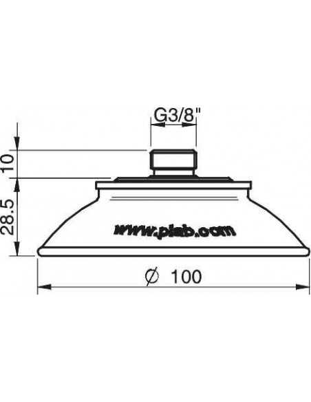 0107305 Suction cup FC100P.5E.G40M FC100P PU60° G3/8" filter