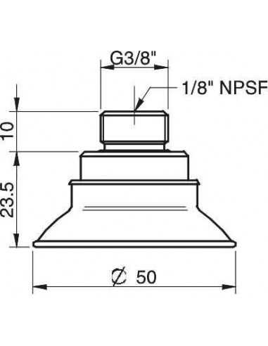 0103289 Suction cup FC50P.4C.05UB FC50P PU40° G3/8"-1/8"NPSF