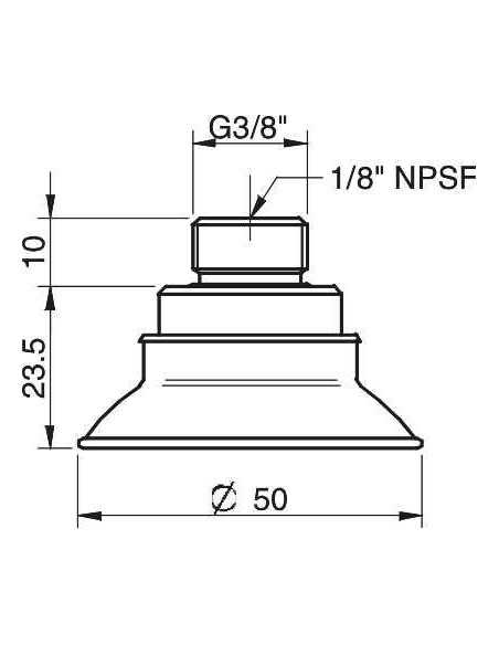 0103289 Suction cup FC50P.4C.05UB FC50P PU40° G3/8"-1/8"NPSF