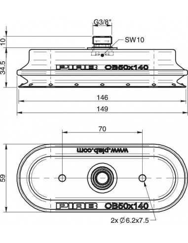 0109858 Suction cup OB50x140P.5K.G40M Thread insert G3/8" male