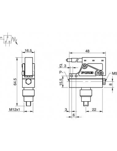 3116061 Vacuum switch el.mek adj screw & knob Electro-mechanical NO/NC