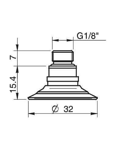 0101342 S.F30-2S50.G18M.01 Suction cup F30-2.20.02AB