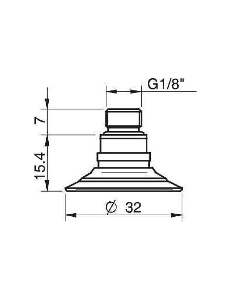 0101342 S.F30-2S50.G18M.01 Suction cup F30-2.20.02AB